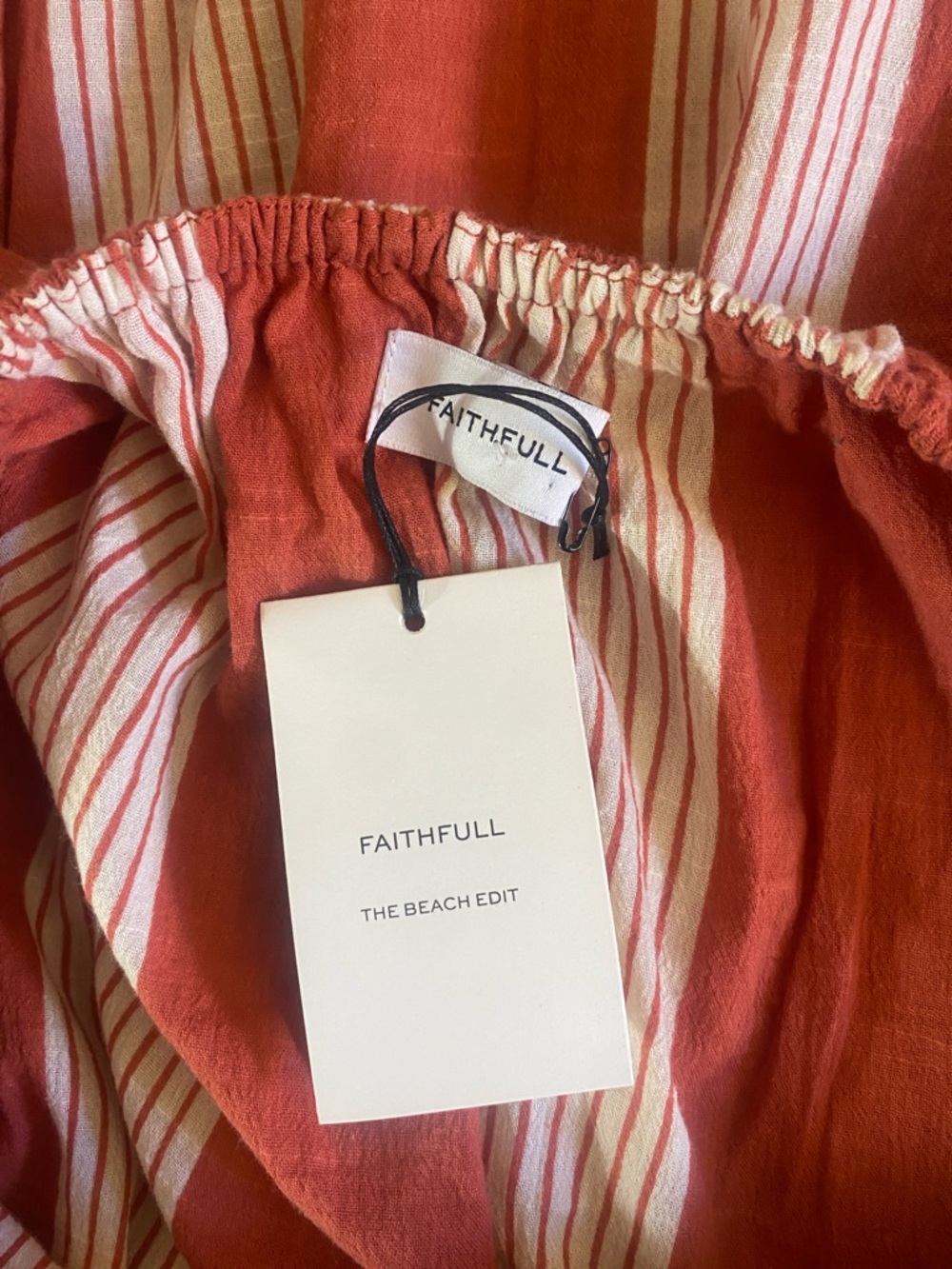 Faithful the Brand Amalfi Picnic Striped Off-Shoulder Button-Front Dress - Picture 6 of 6